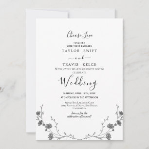 Zierliche Choose Love Hochzeitseinladung Einladung
