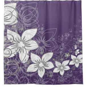 Zierliche Floralrolle auf Pflaume Duschvorhang