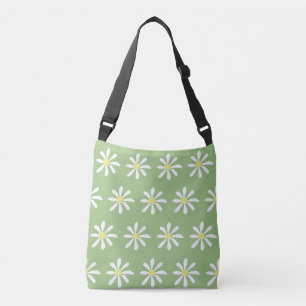 Zierliche Gürteltasche mit Gänseblümchen (Salbei G Tragetaschen Mit Langen Trägern