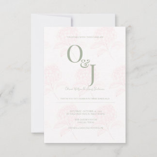 Zierliche minimalistische botanische Hochzeitseinl Einladung