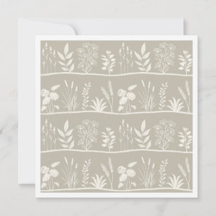 Zierliche neutrale Beige-minimalistische botanisch Mitteilungskarte