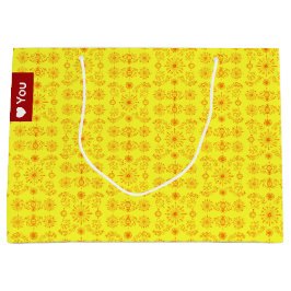 Zierliche Orange auf Gelb Große Geschenktüte