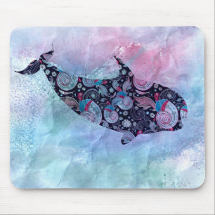 Zierliche Silhouette Wal Mousepad