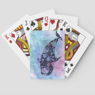 Zierliche Silhouette Wal Spielkarten