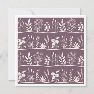 Zierliche Wiese Minimalistische Botanische Silhoue Mitteilungskarte