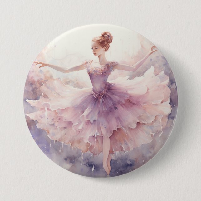Zierliche Zuckerpflaumenfee Nussknacker Magie Button (Vorderseite)