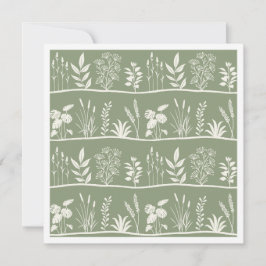 Zierlicher Salbeigrüner Minimalistischer Botanisch Mitteilungskarte