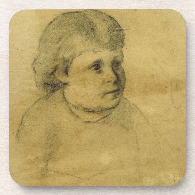 Zierliches fille (Holzkohle) Untersetzer (Vorderseite)