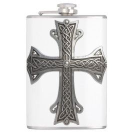 Zierliches keltisches Silberkreuz mit komplizierte Flachmann