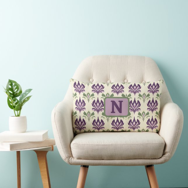 Zierlilie Motif Muster Lendenkissen (Stuhl )