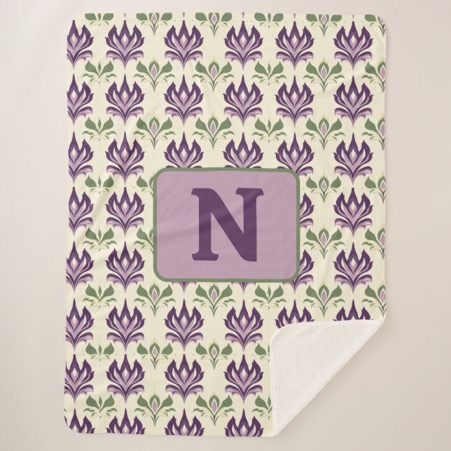 Zierlilie Motif Muster Sherpadecke (Vorderseite)