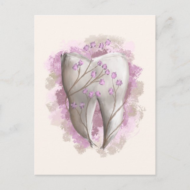 Ziermalerei. Vorlage für Zahnärzte, Zahnärzte Postkarte (Vorderseite)