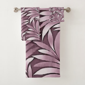 Ziermittel-Blätter in Pastel-Eggpflanzenhalden Badhandtuch Set