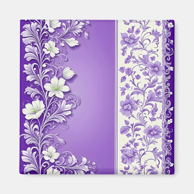 Ziermuster Lilac Muster Magnet (Vorne)
