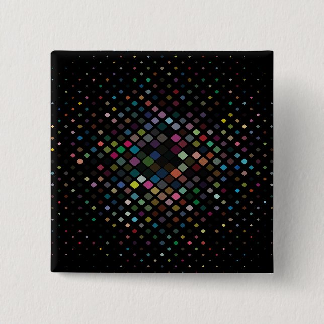 Ziermuster mit kleinen Quadraten Button (Vorderseite)