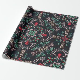 Zierpaisley, Schädel und Knochen Bandana Print,fa Geschenkpapier