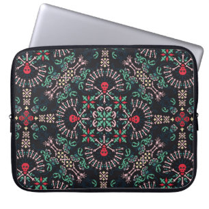 Zierpaisley, Schädel und Knochen Bandana Print,fa Laptopschutzhülle