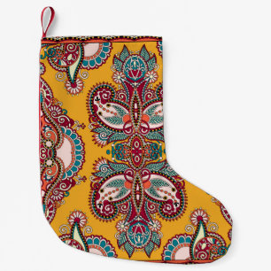 Zierpflanze Paisley: Traditionelle Bandanna Kleiner Weihnachtsstrumpf