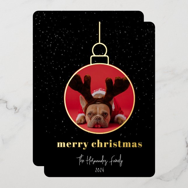 Zierrahmen für Foto Folien Feiertagskarte (Vorderseite/Rückseite)