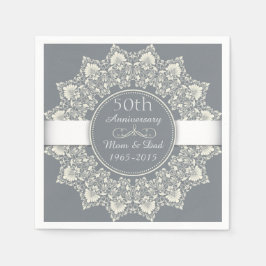 Zierrunde zum 50. Hochzeitstag Serviette