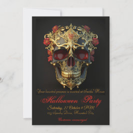 Zierschädel-Halloween-Party Einladung