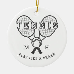 Zierschmuck für Monogramm TENNIS Keramik Ornament