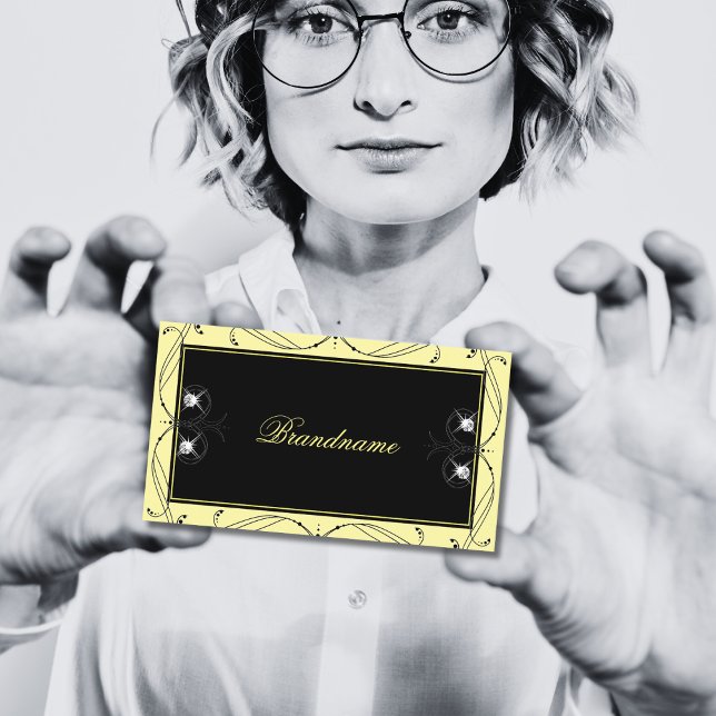 Zierschwarze Creme Sparkling Diamonds Verziert Visitenkarte (Von Creator hochgeladen)