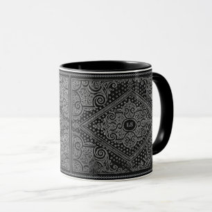 Ziersilber-grau mit/ohne Initial(en) Tasse