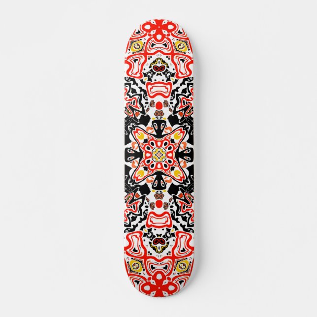 Zierstil geometrisch-marokkanisches Kaliedoskop Skateboard (Vorne)