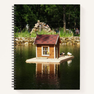 Zierteich mit Vogelhaus und Alpenrutsche Notizbuch