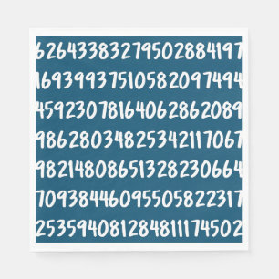 Ziffern der Pi 3.14-Mathematiknummern Design in Bl Serviette