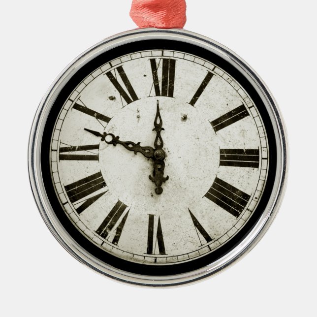 Ziffernblatt Silbernes Ornament (Vorne)