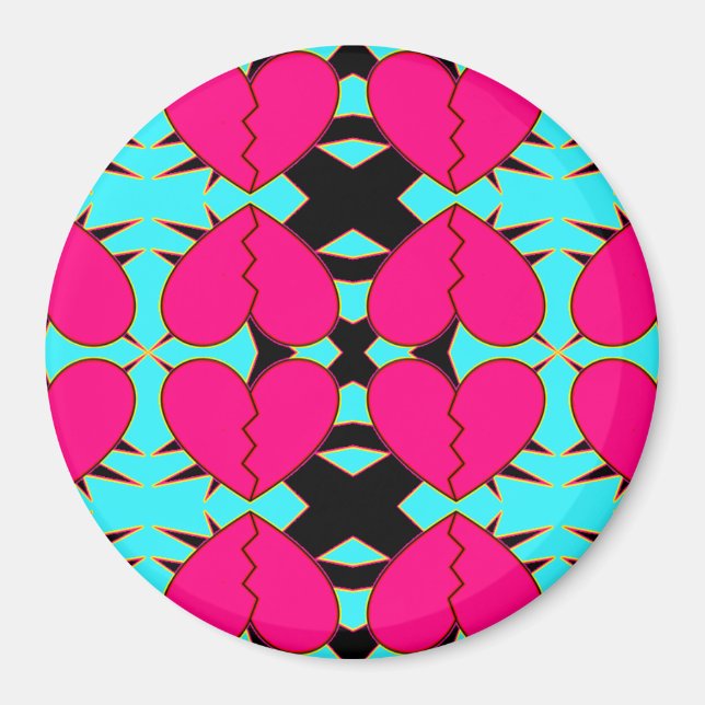 Zig-n-Zag Broken Hearts Magnet (Vorne)