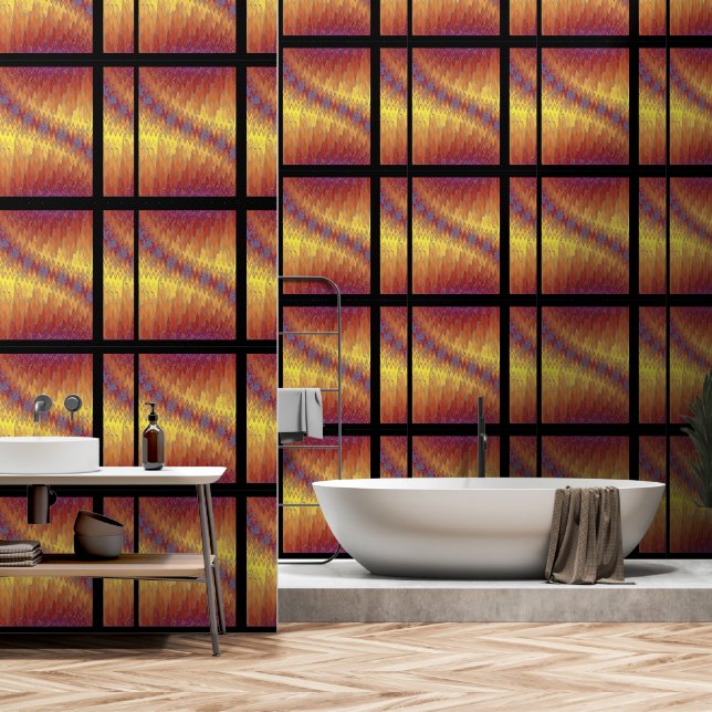 ZIG ZAG 1 Postkarte Tapete (Badezimmer)