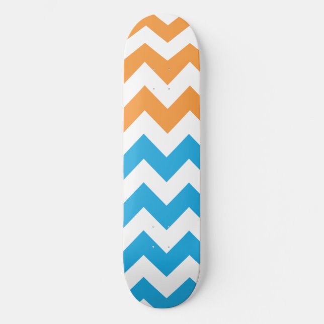 Zig Zag Aqua-Orange Skateboard (Vorderseite)