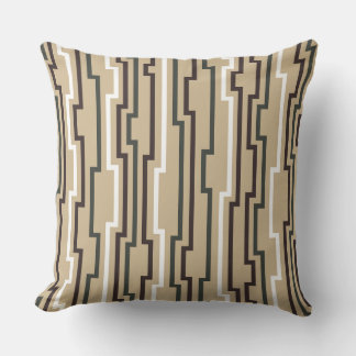 Zig Zag Beige Tan Throw Pillow Kissen