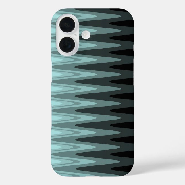 Zig Zag Black Aquamarin Gray Pattern Case-Mate iPhone Hülle (Rückseite)