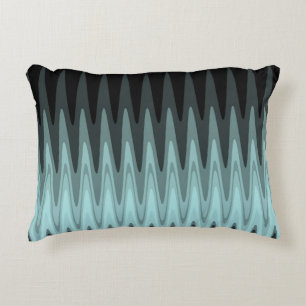 Zig Zag Black Aquamarin Gray Pattern Dekokissen