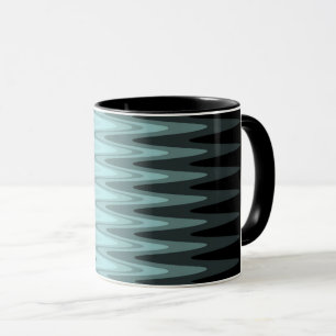 Zig Zag Black Aquamarin Gray Pattern Tasse