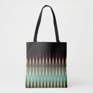 Zig Zag Black Red Aquamarin Gray Pattern
