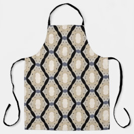 Zig zag geometric black and off-white schürze