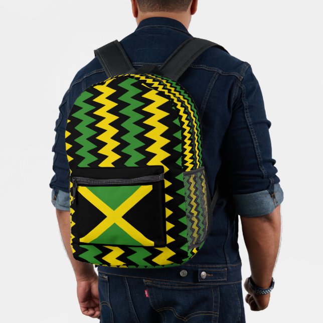 Zig Zag Jamaikanisches Flaggendesign Bedruckter Rucksack (Insitu (Modell))