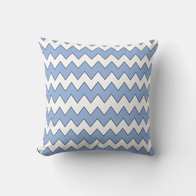 Zig Zag Light Blue Pillow Kissen (Vorderseite)
