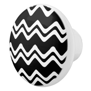 Zig Zag Muster mit zwei farbigen Linien Keramikknauf
