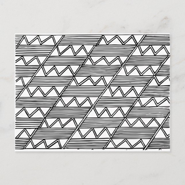 Zig Zag Muster Postkarte (Vorderseite)