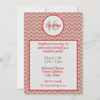 Zig Zag Red White und Tan Birthday