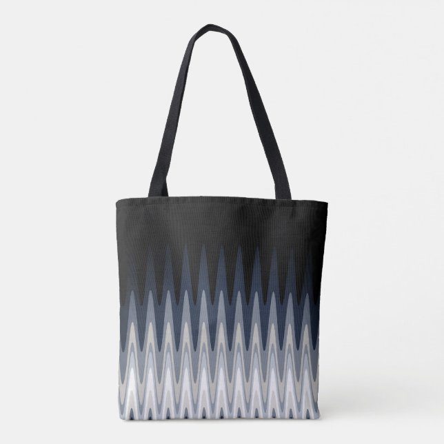 Zig Zag Schwarz-weiß Grau Navy Blue Beige Muster (Rückseite)