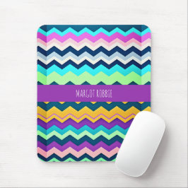 Zig-zaggendes pastellfarbenes Regenbogenmuster Mousepad