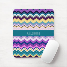 Zig Zagging Pastel Violet Retro Muster Mousepad
