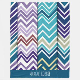 Zig Zagging pastellfarben Vertikal Grünes Retromus Fleecedecke